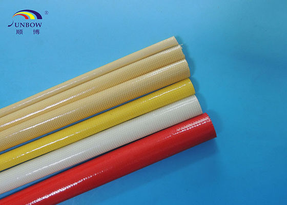 Çin polyurethane fiberglass sleeve treated in high temperature and  oil proof &amp; water proof Tedarikçi