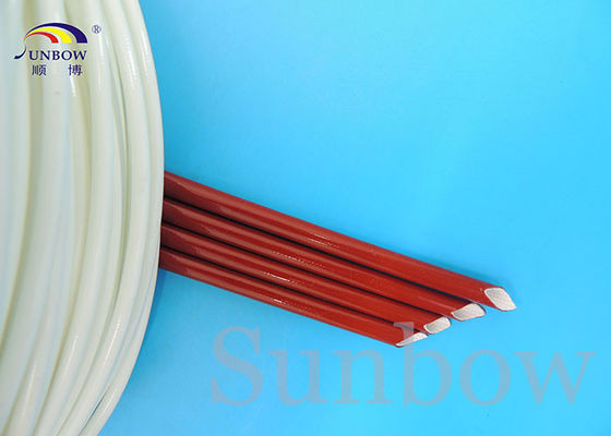 Çin UL Tuğla Kırmızı Silikon fiberglas kılıf silikon kauçuk kaplı fiberglas kılıflar Tedarikçi