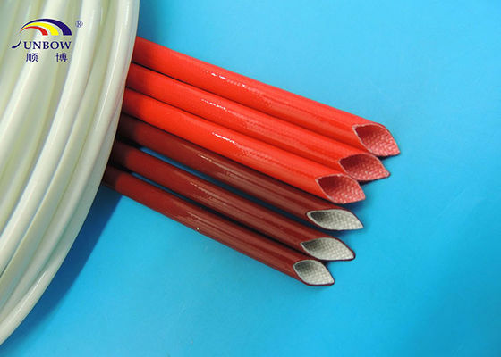 Çin Flame Retardant Red Silicone Fiberglass Sleeve For Insulating Protection Tedarikçi
