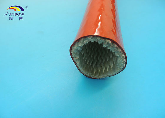 Çin Kablo koruması için pas kırmızı yangına dayanıklı ısı fiberglas kollu silikon reçine Tedarikçi