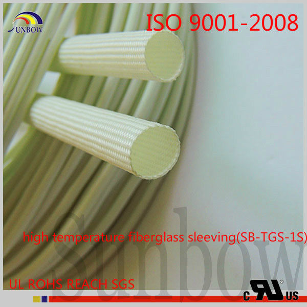 Braided High Temperature Fiberglass Sleeving , Electric Cable Protection Sleeve