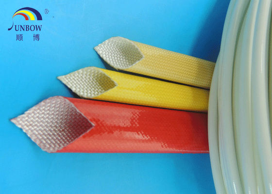 Çin Waterproof Polyurethane Fiberglass braided Insulation electrical sleeving For F grade electric motor#SB-PUGS Tedarikçi
